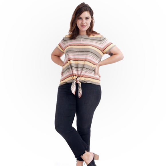 Madewell Modern Tie-Front Striped Top - Picture 2 of 5